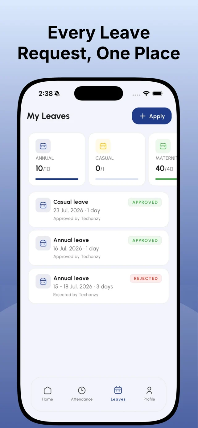 HR 101 app leaves – balances and every leave request